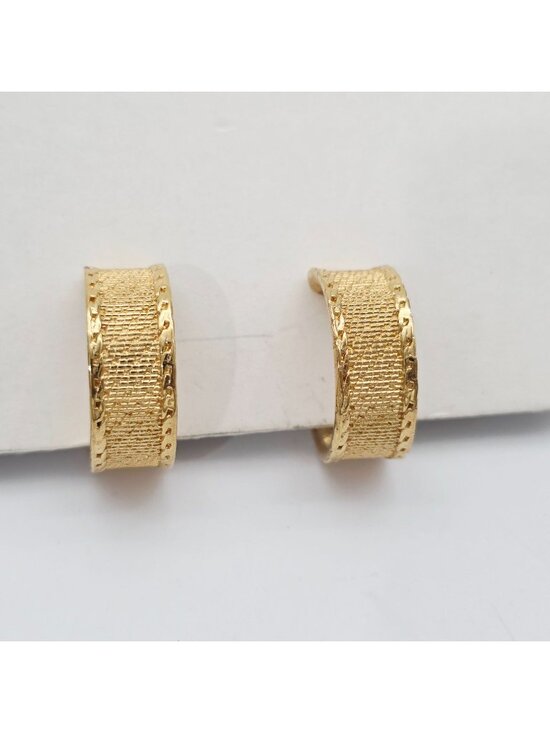 Monet Jewelry - Monet Gold Tone Textured Clip-On Hoop Earrings 1"